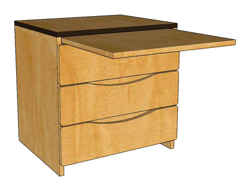 Aero Alternative Workspace: 3 Equal Drawer Storage Unit\/Workspace w\/Pull-Out Work Surface - Multiple Sizes